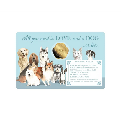 Dogs Coin Card 999/1000 1/1000oz - Gold Gift