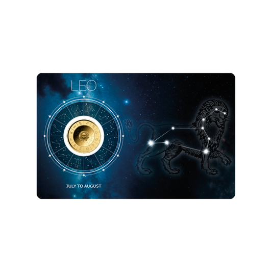 Zodiac Leo Coin Card 999/1000 1/1000oz - Gold Gift