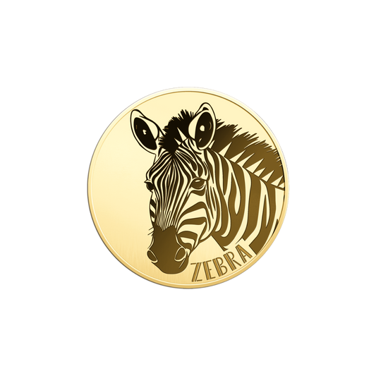 African Zebra Coin Card - Gold Gift