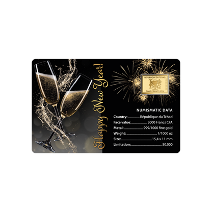 Happy New Year Coin Card - Gold Gift