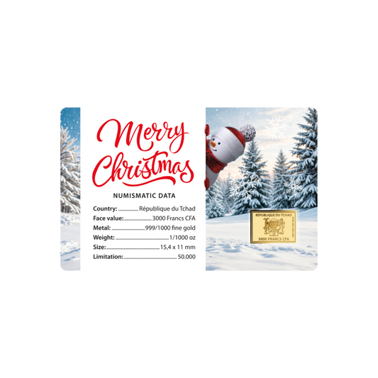 Merry Christmas Tree Coin Card - Gold Gift