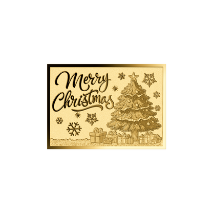Merry Christmas Tree Coin Card - Gold Gift