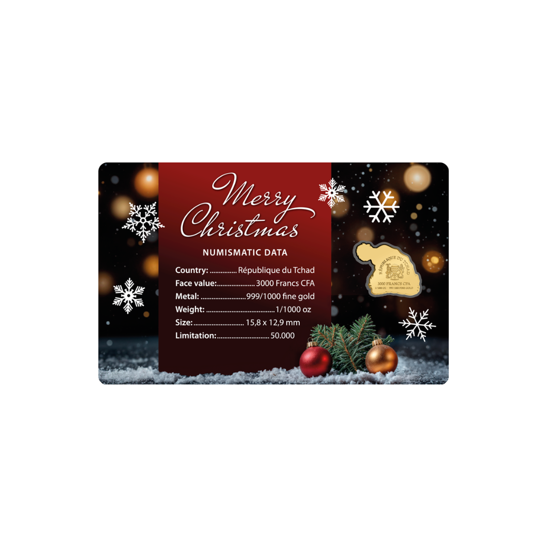 Santa Hat Coin Card - Gold Gift