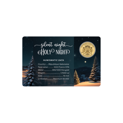 Silent Night Holy Night Coin Card - Gold Gift