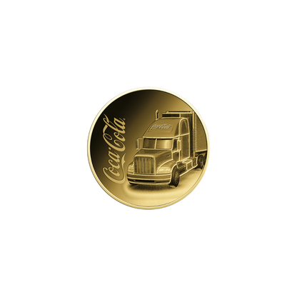 Coca Cola Santa Truck Coin Card - Gold Gift