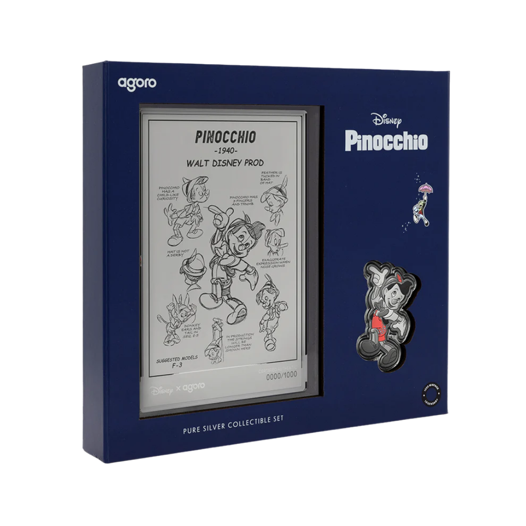Disney Pinocchio - Collectible Set 3/4 oz Silver Coin + 5 g Silver Foil Set