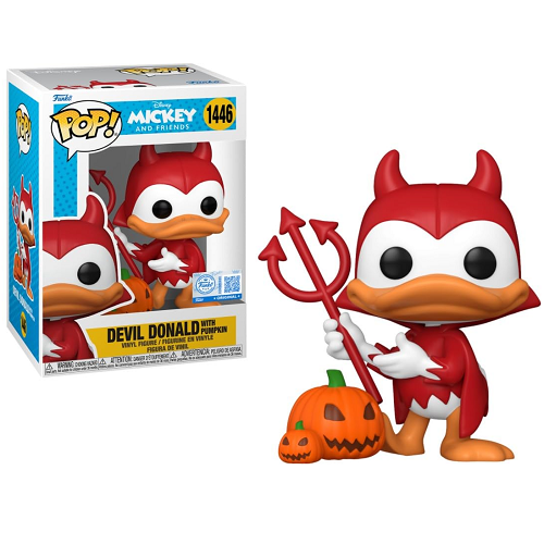 Funko Pop - Mickey And Friends [1446] Devil Donald With Pumpkin (3+) Preowned