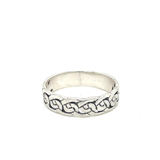 925 Silver Half Celtic Ring Q 3.2g Preowned