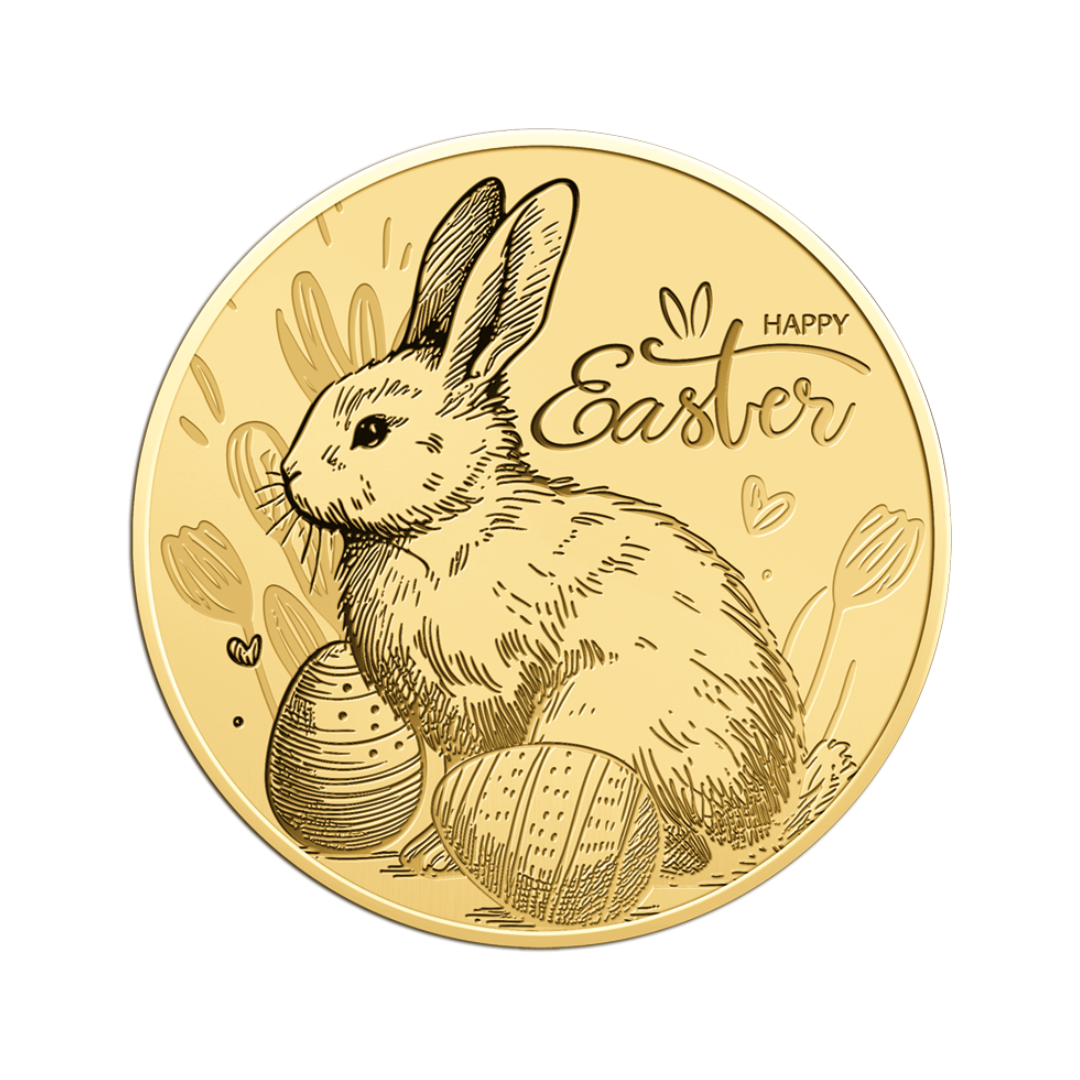 Happy Easter Coin Card - Gold Gift