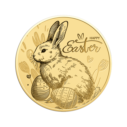 Happy Easter Coin Card - Gold Gift