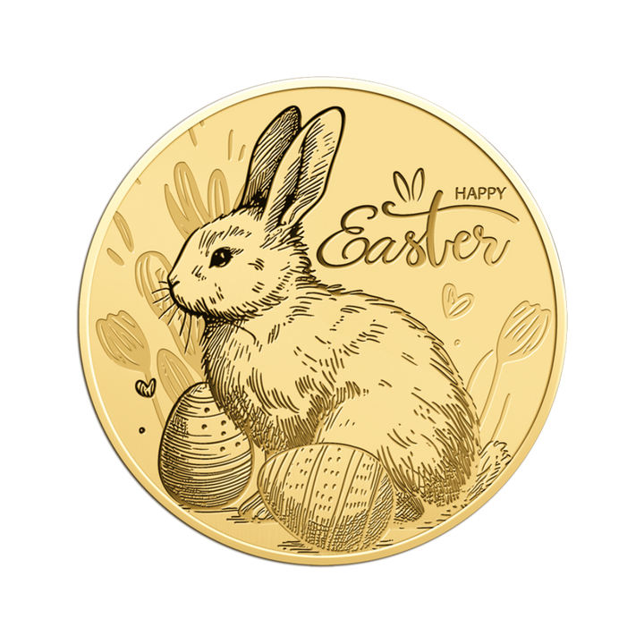 Happy Easter Coin Card - Gold Gift