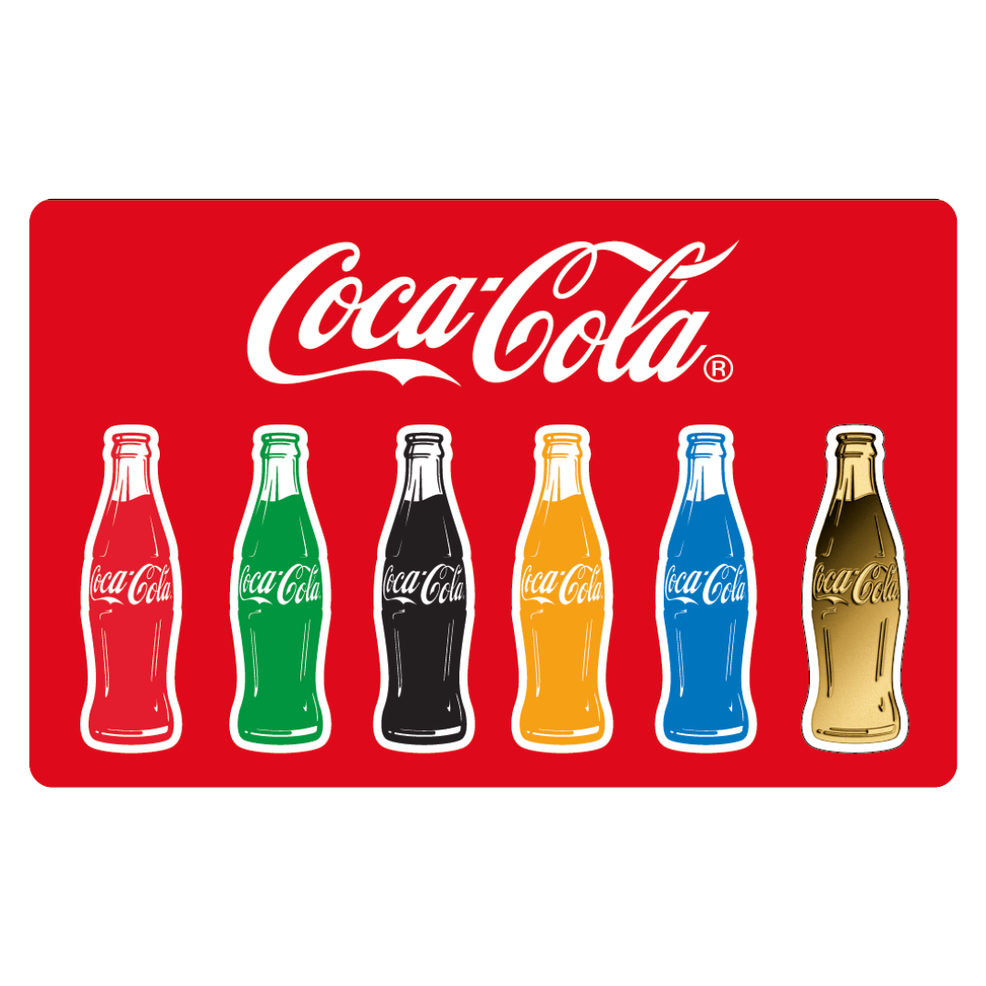 Coca Cola Bottle Coin Card - Gold Gift