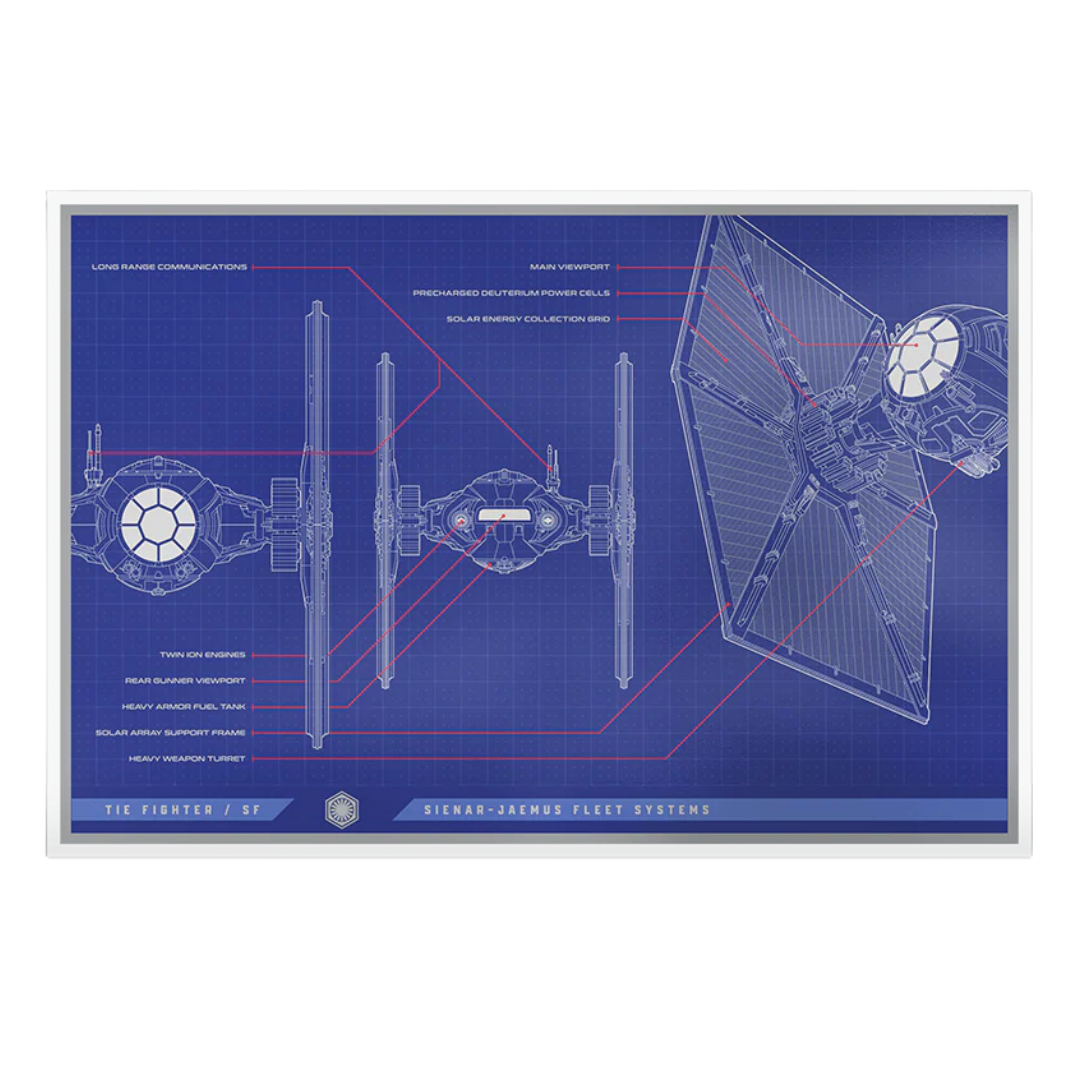 Star Wars Blueprint Series -5. Tie Fighter 1oz Silver Foil
