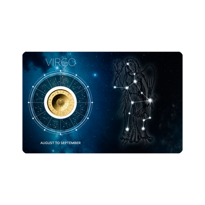Zodiac Virgo Coin Card 999/1000 1/1000oz - Gold Gift Preowned