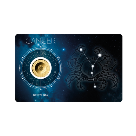 Zodiac Cancer Coin Card - Gold Gift