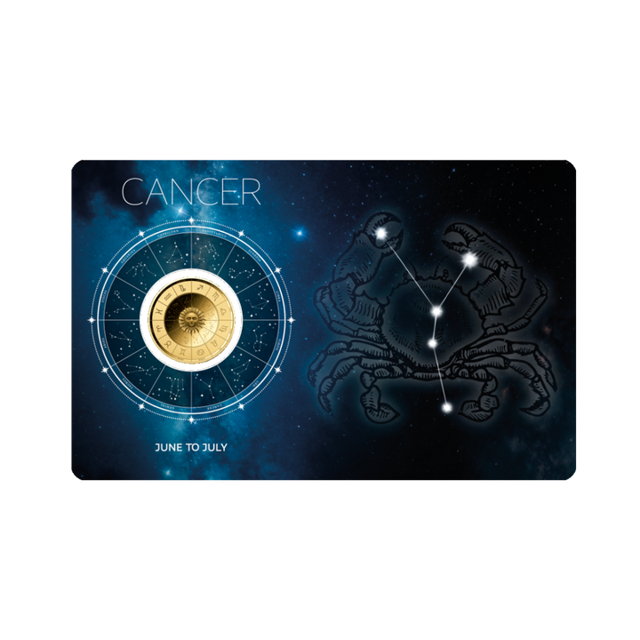 Zodiac Cancer Coin Card - Gold Gift