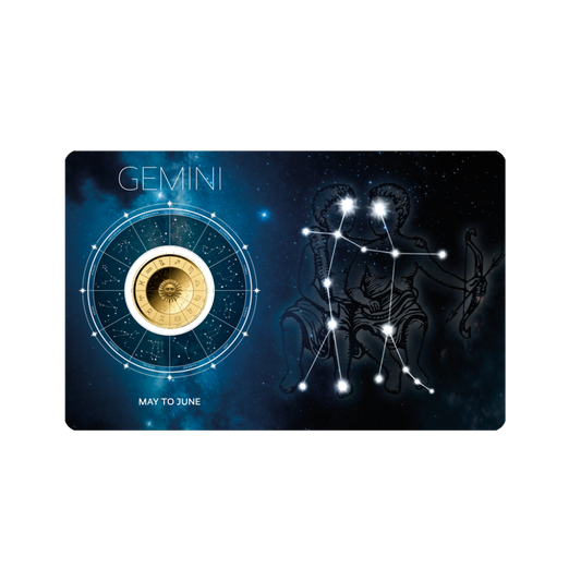 Zodiac Gemini Coin Card 999/1000 1/1000oz - Gold Gift
