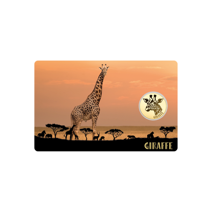 African Giraffe Coin Card - Gold Gift