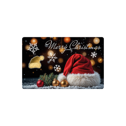 Santa Hat Coin Card - Gold Gift