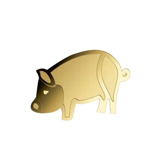Luck Pig in Gift Box - Gold Gift