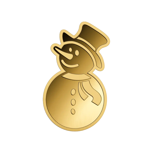 Snowman in Gift Box - Gold Gift