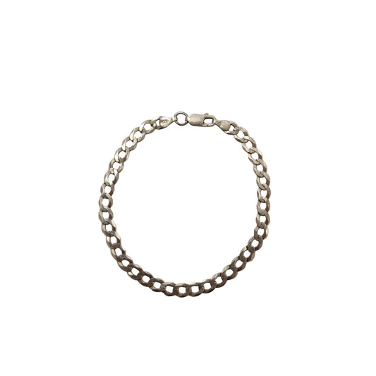 925 Silver Curb Bracelet Approx 4.4g Preowned
