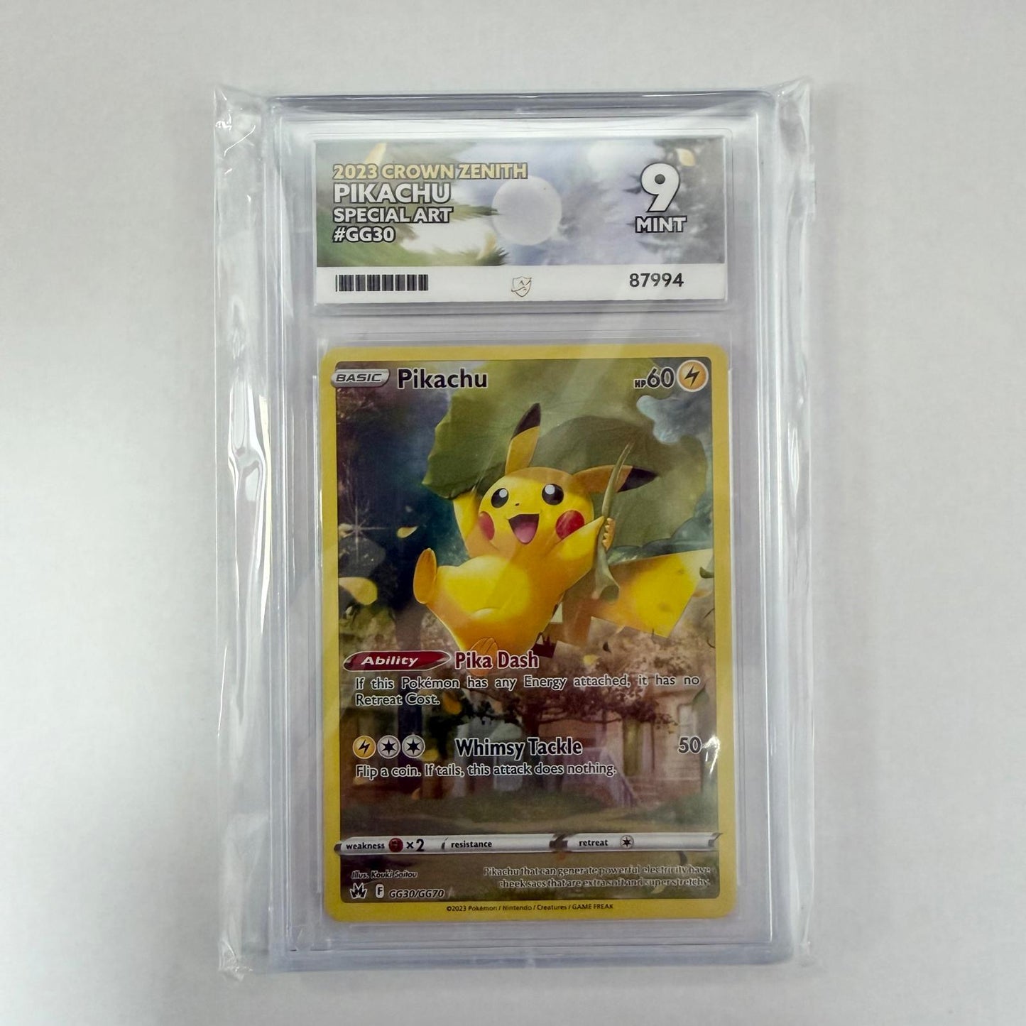 2023 Pokemon Crown Zenith Pikachu GG30/GG70 ACE Mint 9 Preowned