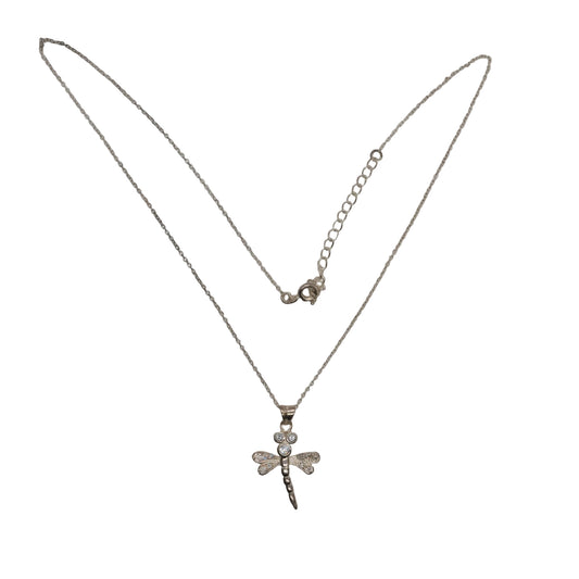 925 Silver Chain With Dragonfly Pendant 3.4g Approx Preowned