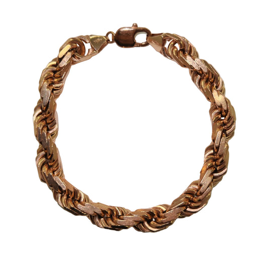 375 Rose Gold Diamond Cut Rope Bracelet Approx 55.3g Preowned