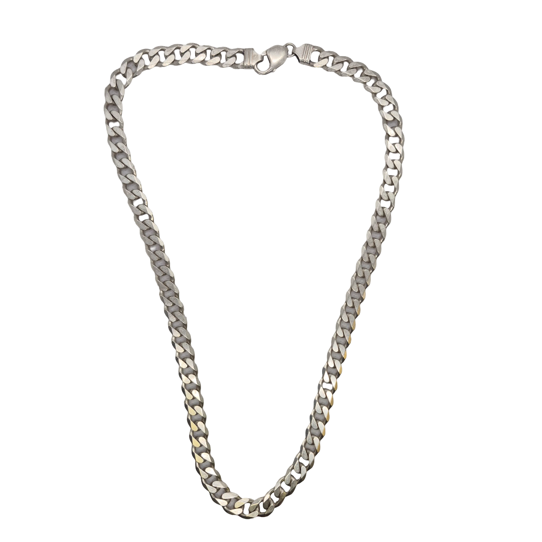 925 Silver Curb Chain 22" Approx 79.7G Preowned