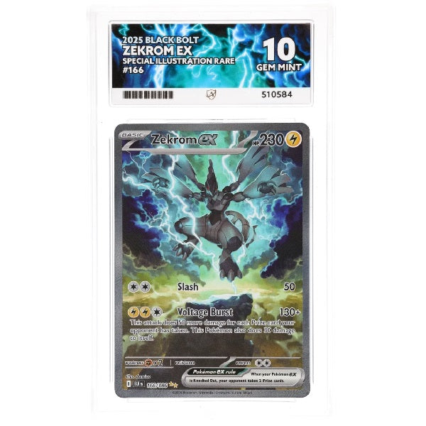 2025 Pokemon Black Bolt Zekrom EX SIR 166/086 ACE Gem Mint 10 Preowned