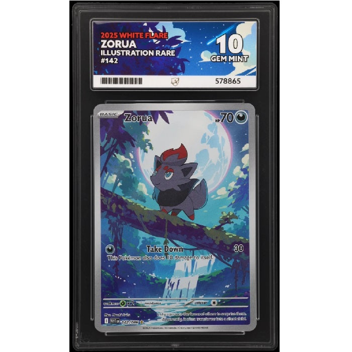 2025 Pokemon White Flare Zorua 142/086 ACE Gem Mint 10 Preowned