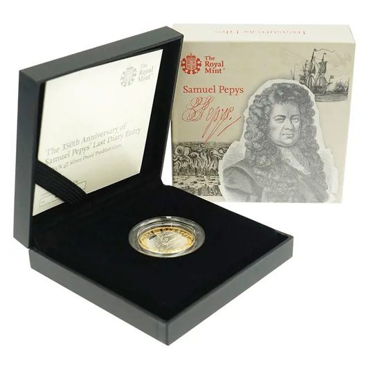 2019 Samuel Pepys UK £2 Silver Proof Coin Preowned