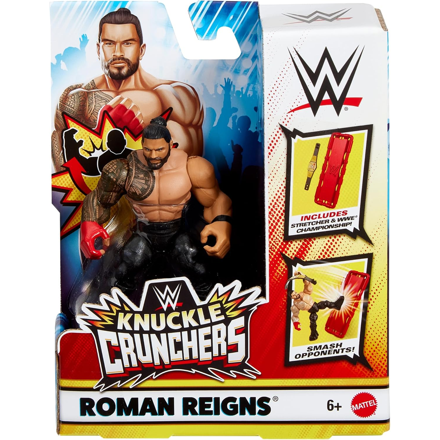 WWE Knuckle Crunchers Roman Reigns Figure Preowned
