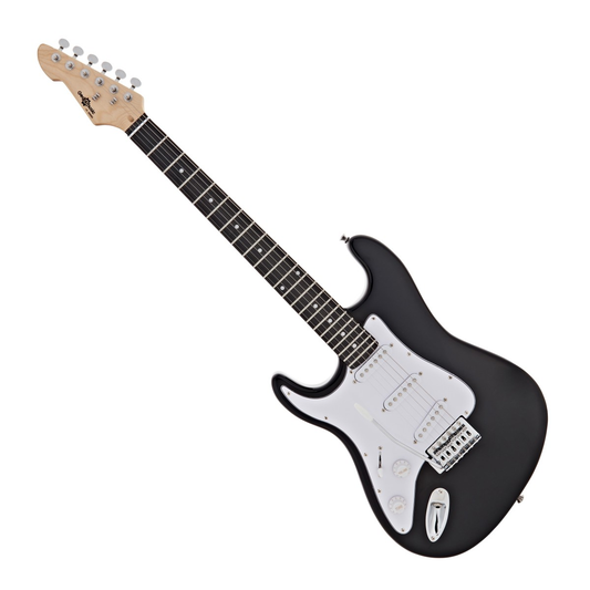Gear4music LA Select Series Left Handed Electric Guitar Black Grade C Preowned Collection Only