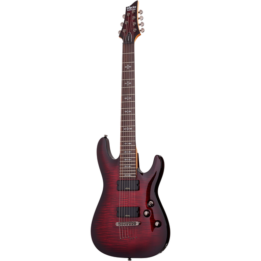 Schecter DEMON-7 Crimson Red Burst 2018 7 String Electric Guitar Grade B Preowned Collection Only