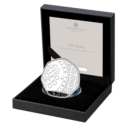2022 Alan Turing UK 50p Silver Proof Coin Preowned