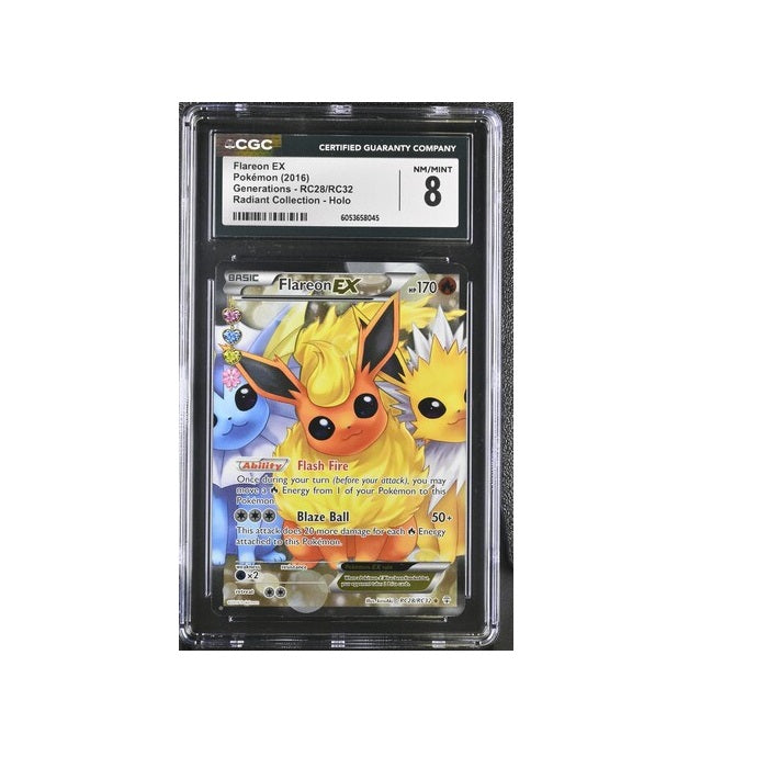 2016 Pokemon Generations Flareon EX RC28/RC32 CGC Near Mint 8 Preowned