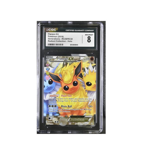 2016 Pokemon Generations Flareon EX RC28/RC32 CGC Near Mint 8 Preowned