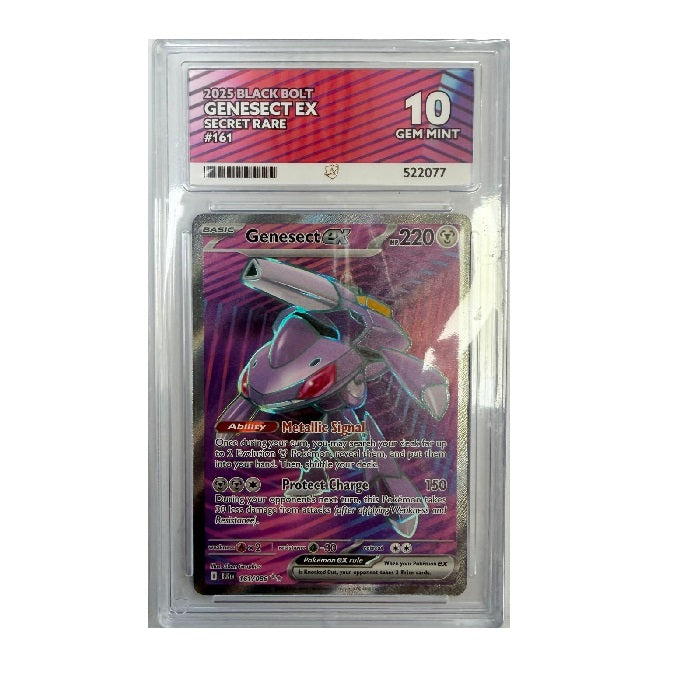 2025 Pokemon Black Bolt Genesect Ex 161/086 ACE 10 Gem Mint Preowned