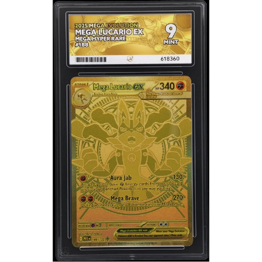 2025 Pokemon Mega Evolution Mega Lucario Ex 188/132 ACE Mint 9 Preowned