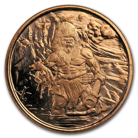 1 oz Copper Round Nordic Creatures Frost Giant