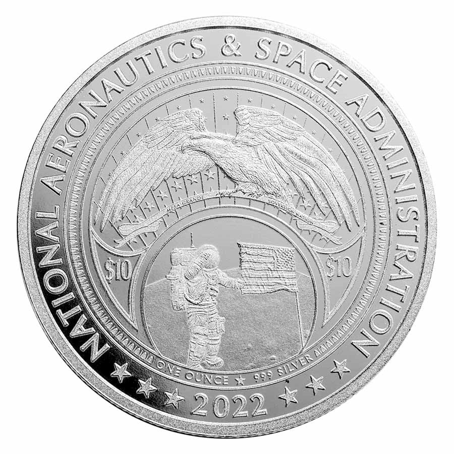 2022 Mesa Grande $10 NASA Meatball Logo - 1oz Pure Silver Bullion Coin