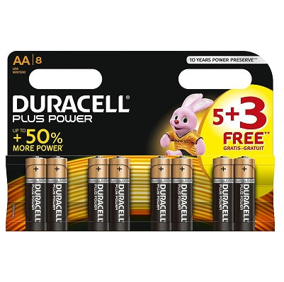 DURACELL PLUS POWER AA 5+3 Free