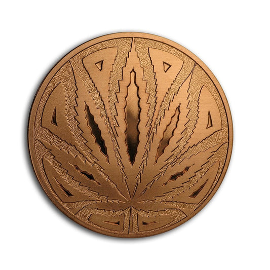 1 oz Copper Round Cannabis (The Big Leaf)