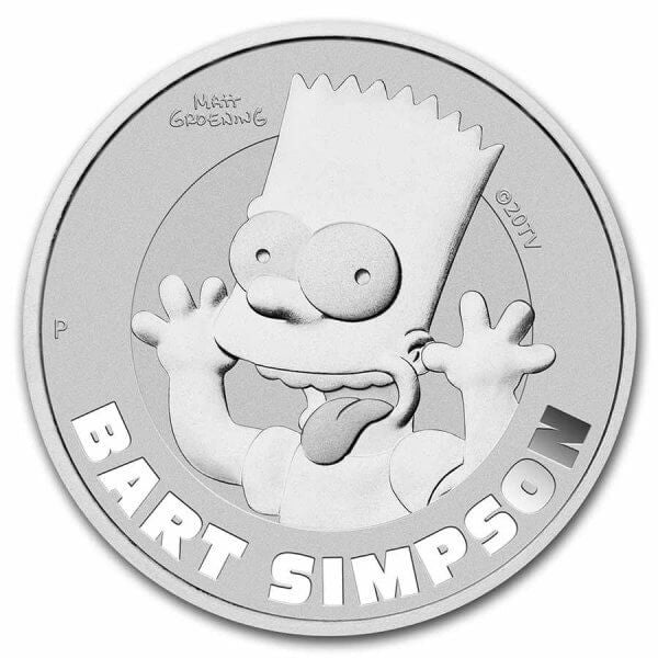 2022 Bart Simpson Tuvalu 1oz Fine Silver