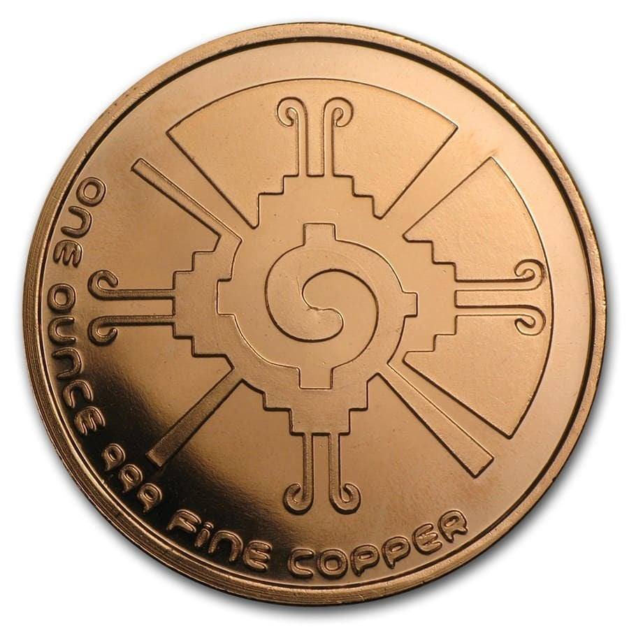 1 oz Copper Round Mayan Calendar
