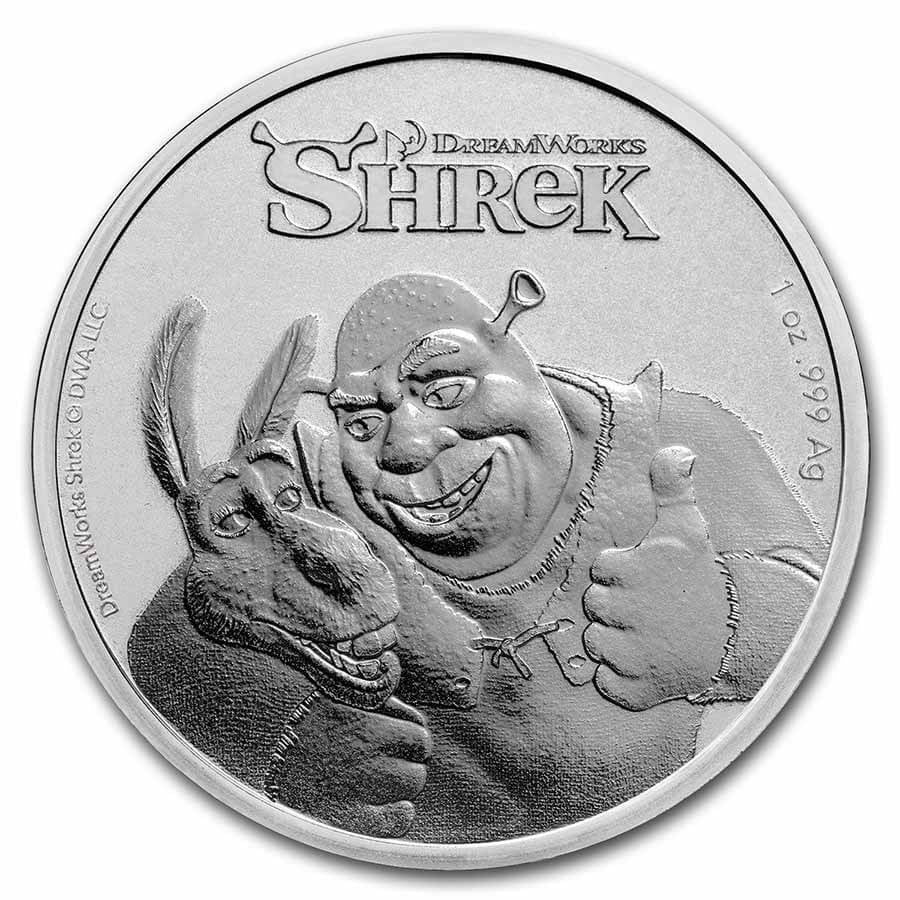 2021 Shrek 20th Anniversary Dreamworks - 1oz Pure Silver Bullion Coin