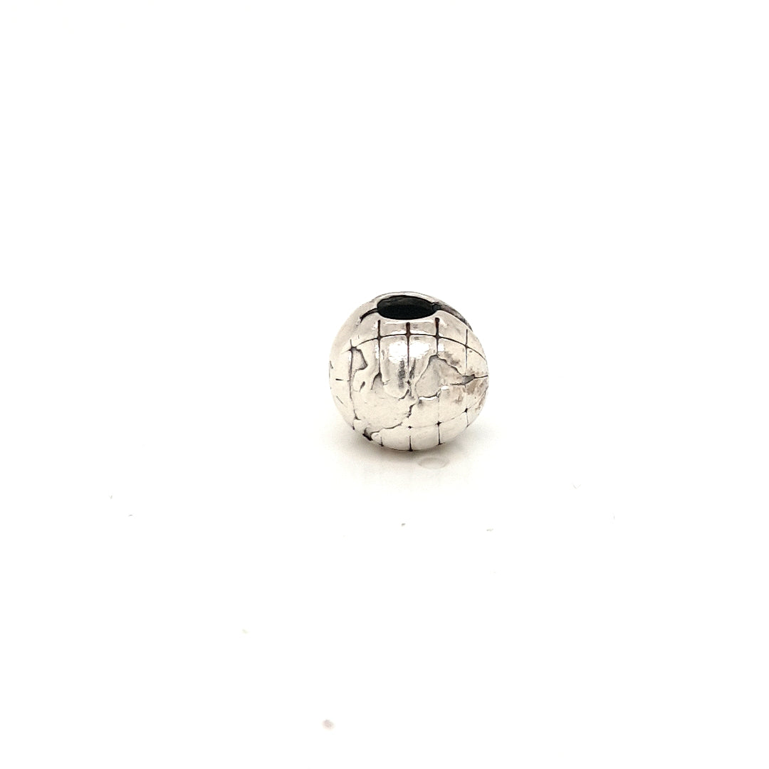 925 Silver Pandora Globe Clasp Charm Approx 2.8g Preowned